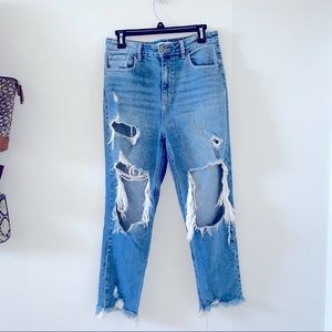 High Waisted Ripped Jeans